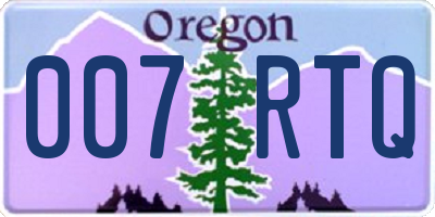 OR license plate 007RTQ