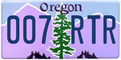 OR license plate 007RTR