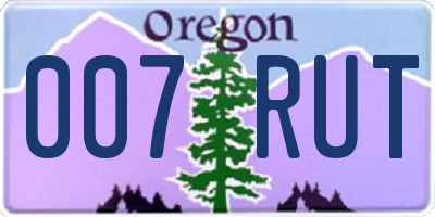 OR license plate 007RUT