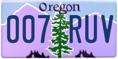 OR license plate 007RUV