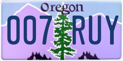 OR license plate 007RUY