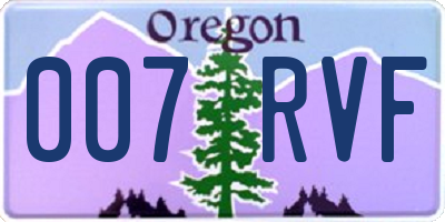 OR license plate 007RVF