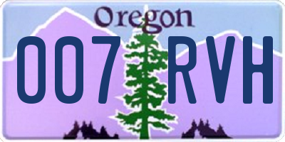 OR license plate 007RVH