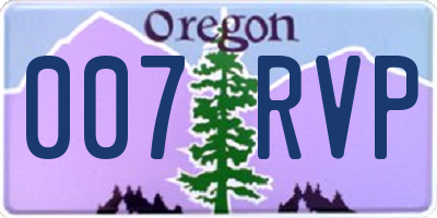 OR license plate 007RVP