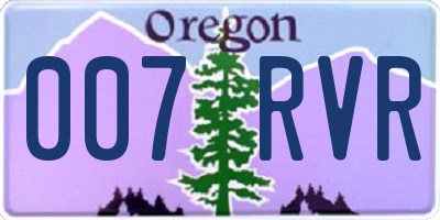 OR license plate 007RVR