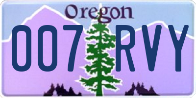 OR license plate 007RVY