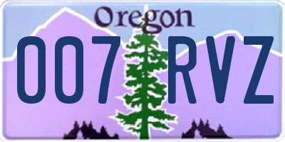 OR license plate 007RVZ