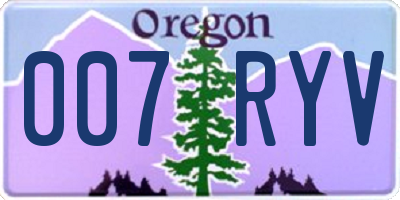 OR license plate 007RYV