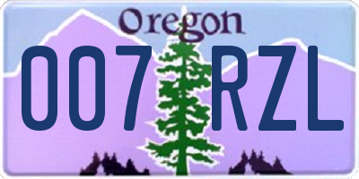 OR license plate 007RZL