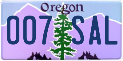 OR license plate 007SAL