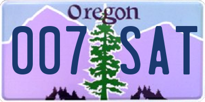 OR license plate 007SAT