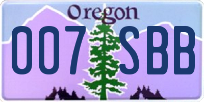 OR license plate 007SBB