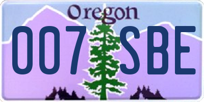 OR license plate 007SBE