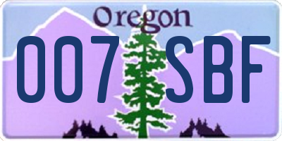 OR license plate 007SBF