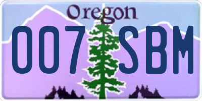 OR license plate 007SBM