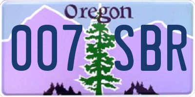 OR license plate 007SBR