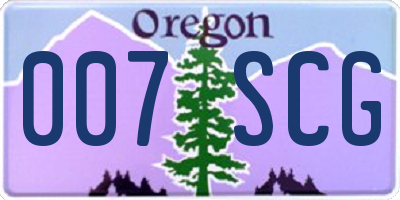 OR license plate 007SCG
