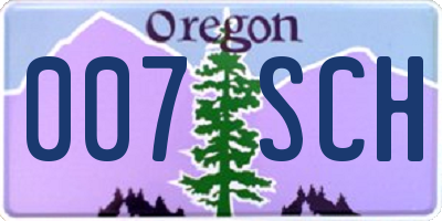 OR license plate 007SCH