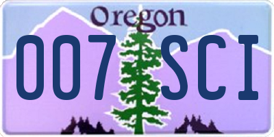 OR license plate 007SCI