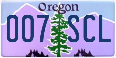 OR license plate 007SCL