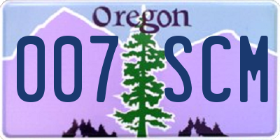 OR license plate 007SCM