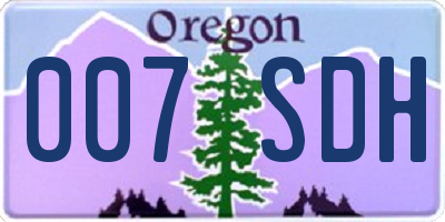 OR license plate 007SDH