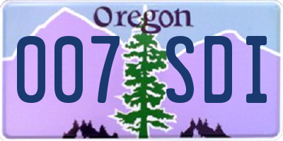 OR license plate 007SDI