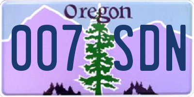 OR license plate 007SDN
