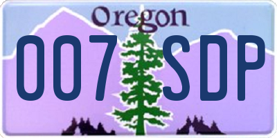 OR license plate 007SDP