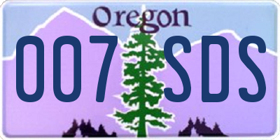 OR license plate 007SDS