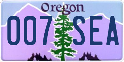 OR license plate 007SEA