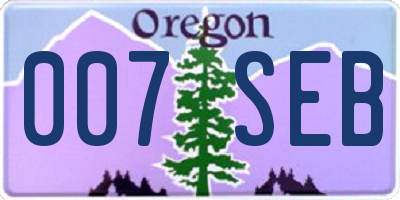 OR license plate 007SEB