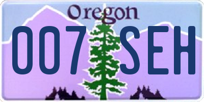 OR license plate 007SEH