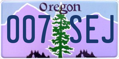 OR license plate 007SEJ
