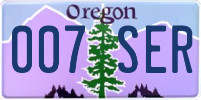 OR license plate 007SER