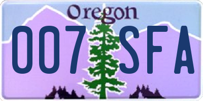 OR license plate 007SFA