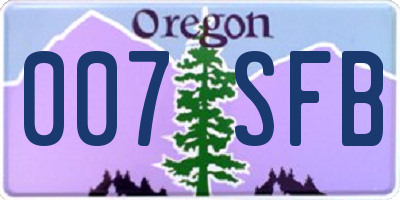 OR license plate 007SFB