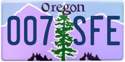 OR license plate 007SFE