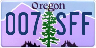 OR license plate 007SFF
