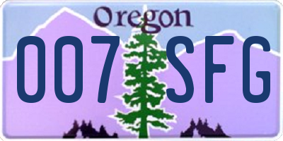 OR license plate 007SFG