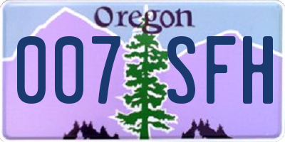OR license plate 007SFH