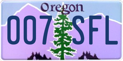 OR license plate 007SFL