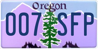 OR license plate 007SFP