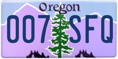 OR license plate 007SFQ