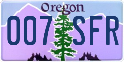 OR license plate 007SFR