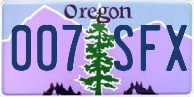 OR license plate 007SFX