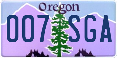 OR license plate 007SGA
