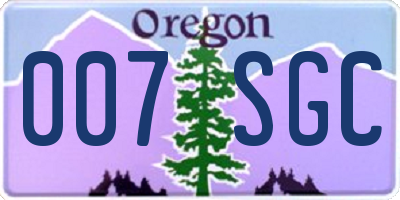 OR license plate 007SGC