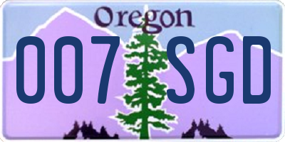 OR license plate 007SGD