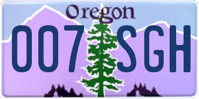 OR license plate 007SGH